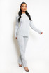 Ribbed Side Cut Out Jumper And Flare Trouser Set