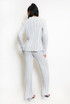 Ribbed Side Cut Out Jumper And Flare Trouser Set