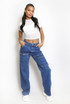 Cargo Pocketed Straight Leg Denim Jeans