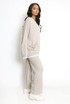 Contrast Edge Cardigan And Wide Leg Trouser Set