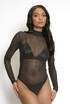 Diamante High Neck Sheer Bodysuit 