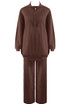 Half Zip Knitted Jumper And Wide Leg Trouser Set