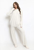 Half Zip Knitted Jumper And Wide Leg Trouser Set