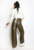 PU Pocket Front Wide Leg Trouser