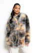 Multi-Colour Faux Fur Coat