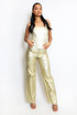 Metallic Wide Leg Trouser