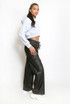 Wide Leg Metallic Cargo Trouser