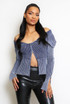 Bardot Ribbed Zip Up Cardigan