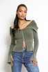 Bardot Ribbed Zip Up Cardigan