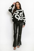 Rope Print Round Neck Knitted Jumper