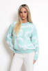 Rope Print Round Neck Knitted Jumper