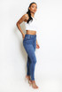 Mid Blue High Waisted Skinny Fit Jeans
