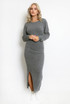 Round Neck Side Slit Knitted Dress