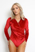 Velvet Diamante Trim Wrap Bodysuit 