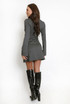 High Neck Shift Mini Dress With Open Cuff