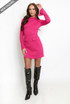 High Neck Shift Mini Dress With Open Cuff