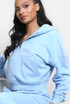 NYC Hooded Cropped Sweatshirt And Wide Leg Jogger Set