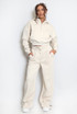 NYC Hooded Cropped Sweatshirt And Wide Leg Jogger Set