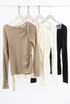 Asymmetric Neck Long Sleeve Top Asymmetric Neck Long Sleeve Top