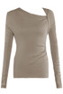 Asymmetric Neck Long Sleeve Top