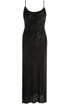 Black Marble Open Back Maxi Dress