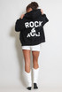 Rock And Roll Slogan Zip Hoodie