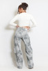 Grey Check Print Cargo Trouser