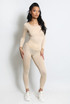 Stretch Long Sleeve Top And Leggings Set
