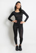 Stretch Long Sleeve Top And Leggings Set