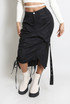 Ruched Front Cargo Midi Skirt