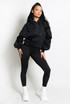 Ruched Sleeves Pocketed Hoodie And Leggings Set