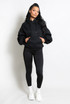 Ruched Sleeves Pocketed Hoodie And Leggings Set