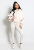 Ruched Sleeves Pocketed Hoodie And Leggings Set