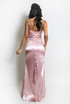 Satin Ruched Zip Up Back Maxi Dress