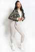 Faded Faux Leather Cropped Belted Biker Jacket