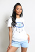 Sequin Eye Trim Round Neck T-Shirt