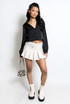 Pleated Mini Skort With Belt