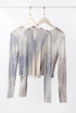 Tie Dye Print Raw Hem Tops