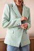 Textured Check Tweed Tailored Blazer
