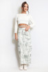 Tie Dye Print Cargo Pocketed Midi Skirt