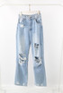 Multi Ripped Straight Leg Denim Jeans