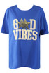 Sequin Good Vibes Slogan Round Neck T-Shirt