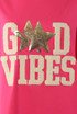 Sequin Good Vibes Slogan Round Neck T-Shirt