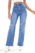 Denim Blue Wide Leg Jeans