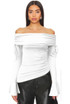 Ruched Side Bardot Top