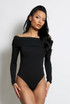 Ruched Bardot Long Sleeve Bodysuit