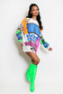 Comic Slogan Sweatshirt Dress