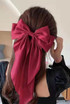 Oversized Satin Hair Bow Clip