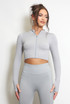 Ribbed Zip Long Sleeve Gym Top