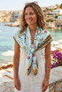 Floral Monogram Silk Blend Scarf